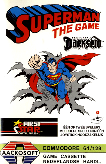 Superman the Game box art for Commodore 64